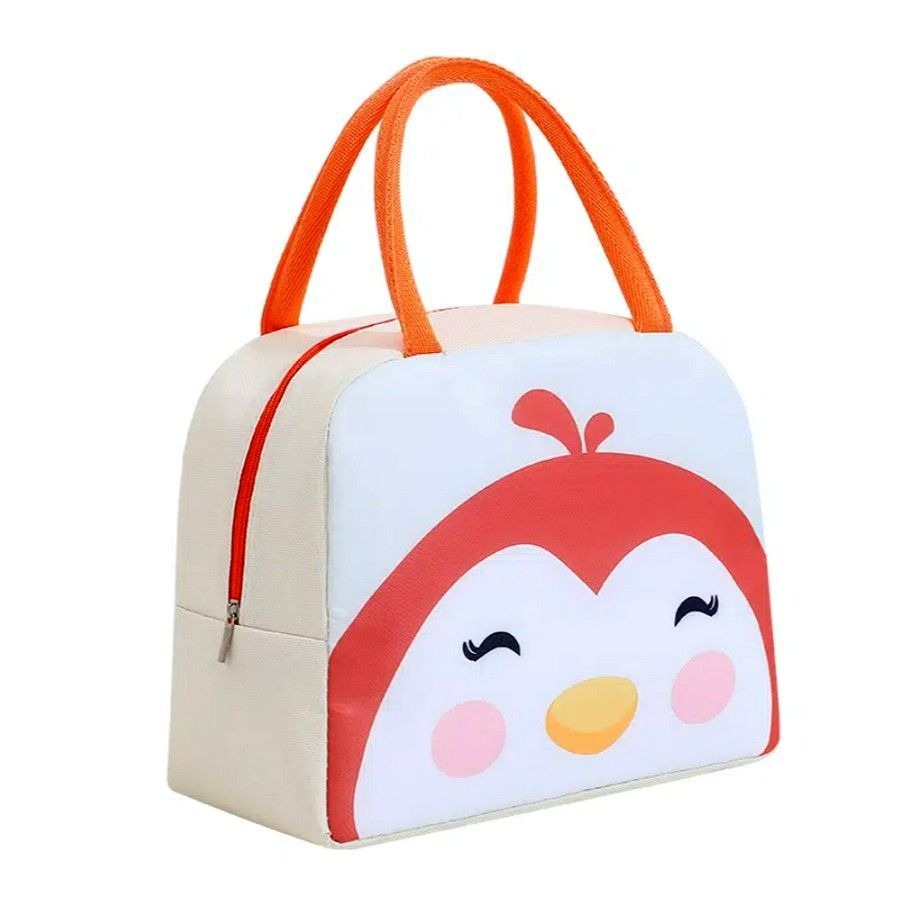 Morgan Sweet Cheeks Orange Birdie Animal Face Small Insulated Lunch Bag